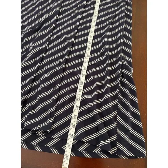 Talbots Navy Nautical Striped Pull on Skirt Maxi Length Size Small - Picture 9 of 9